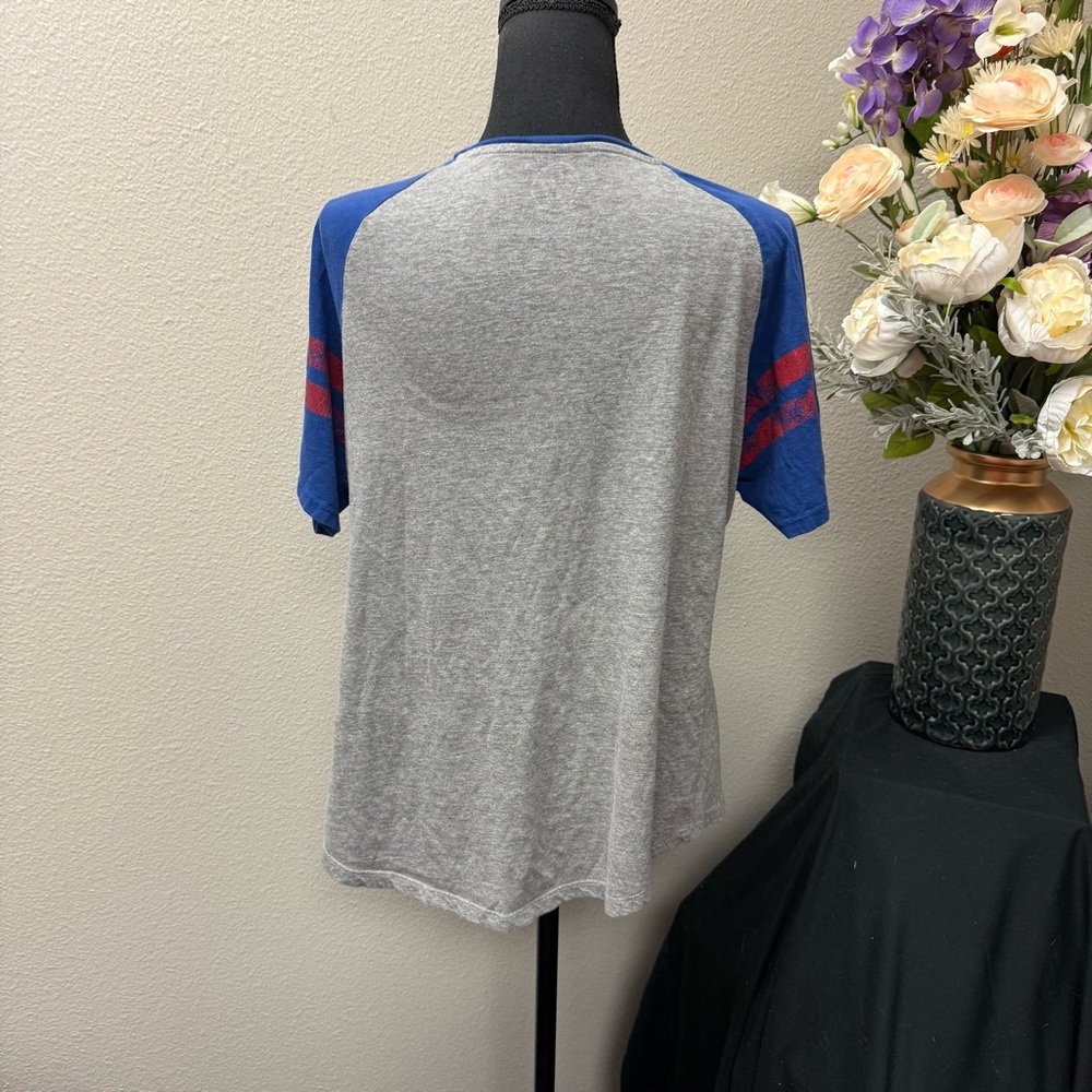 ’47 Brand Texas Rangers MLB Tee Women’s XL Gray Blue Raglan Baseball Shirt - Picture 4 of 7